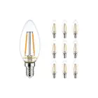 Voordeelpak 10x Noxion Lucent Filament LED Kaars B35 E14 2.5W 822-827 250lm | Dimbaar - Zeer Warm Wit - Vervangt 25W
